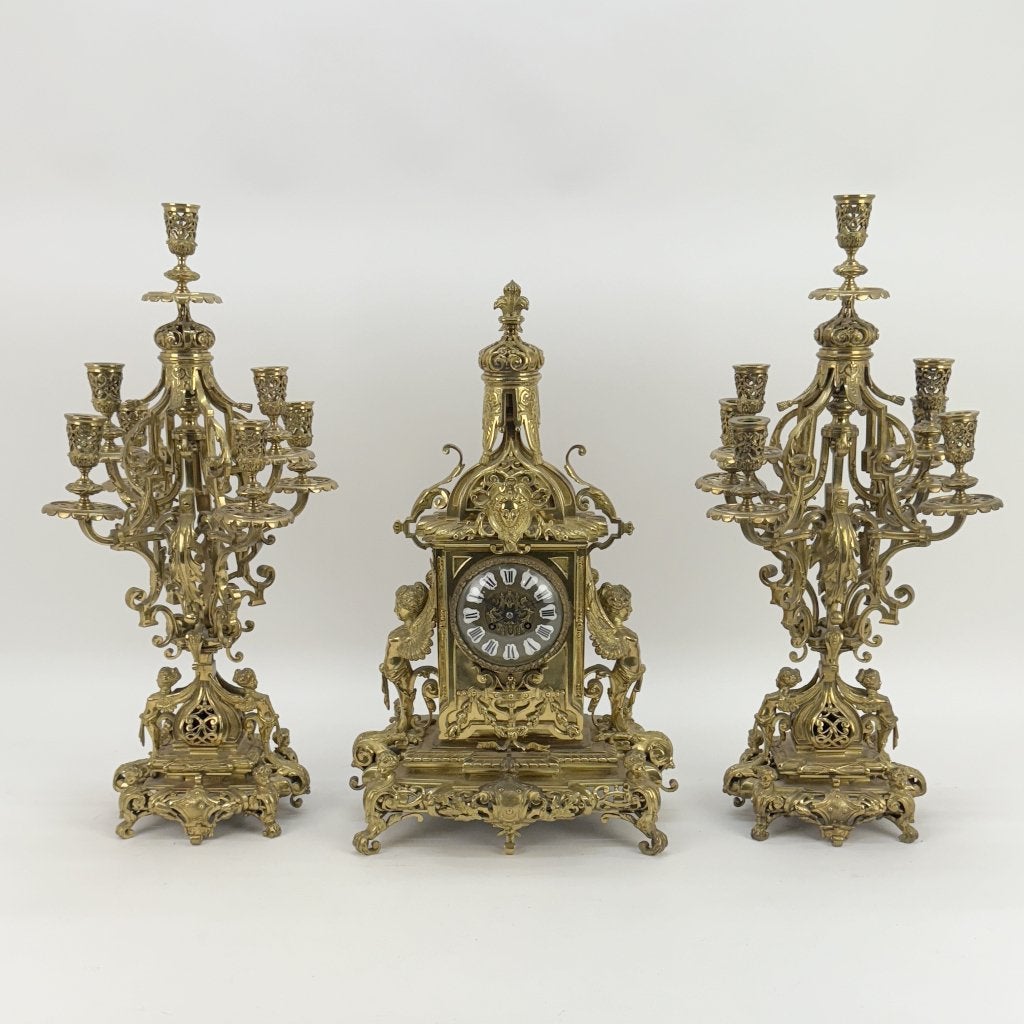 Garniture en bronze doré en trois parties, Antiquités & Art, Enlèvement