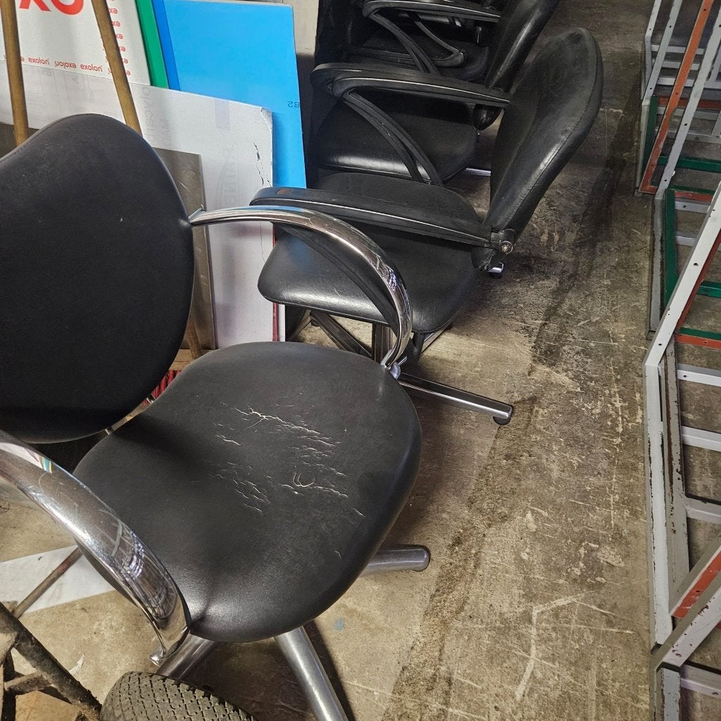 Kappersstoel 9st, Huis en Inrichting, Ophalen, Gebruikt, Zwart, Metaal