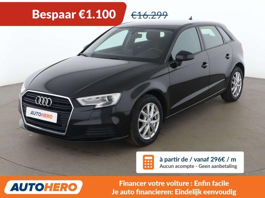 Audi A3 1.0 TFSI (bj 2019, automaat), Stof, 116 pk, Zwart, 5 deurs