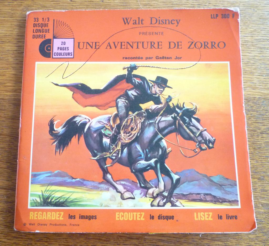 Livre disque : "Une aventure de Zorro" de Disney, Ophalen of Verzenden, Gebruikt