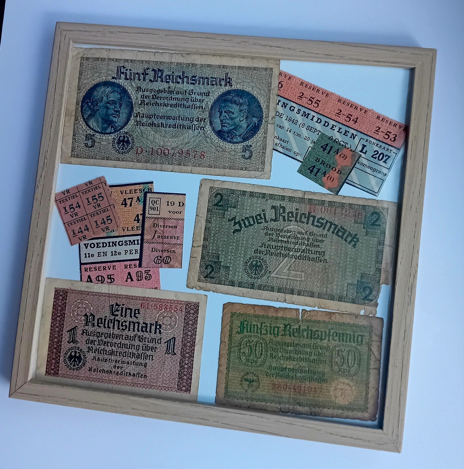 Coffrets de crédit Reich en papier-monnaie encadrés WW2 + bo, Enlèvement ou Envoi, Billets de banque
