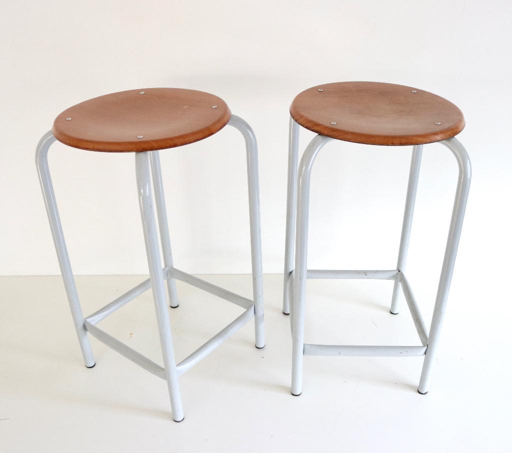 Vintage krukken uit oude school - Retro Tabouret, Ophalen, Huis en Inrichting