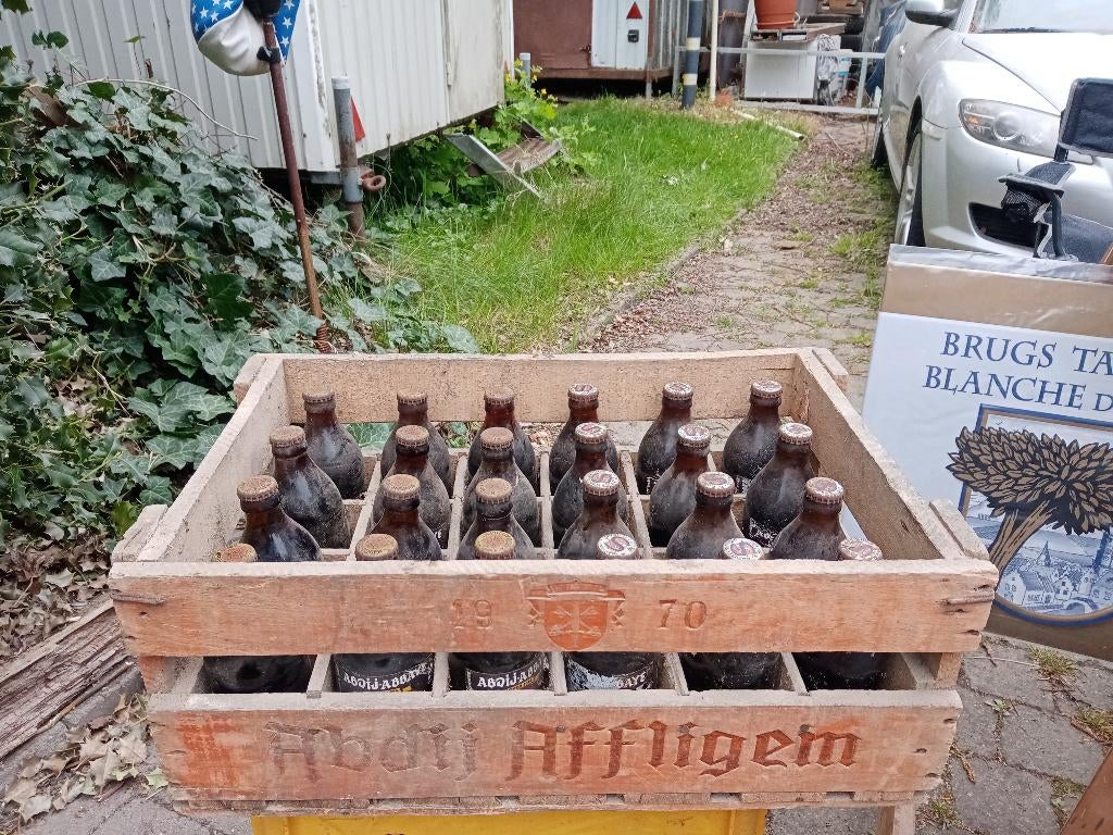 Vintage houten bierbak, Verzamelen, Biermerken, Ophalen, Gebruikt, Overige typen