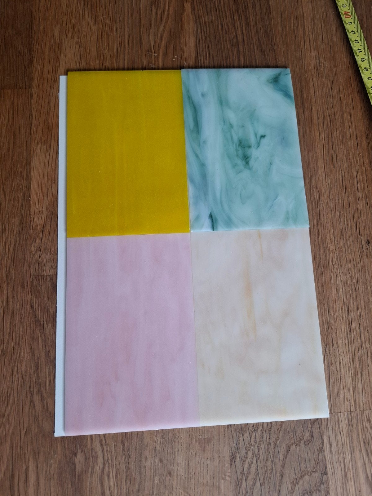 glasplaten 4 stuks, Ophalen of Verzenden, Glas, Beige