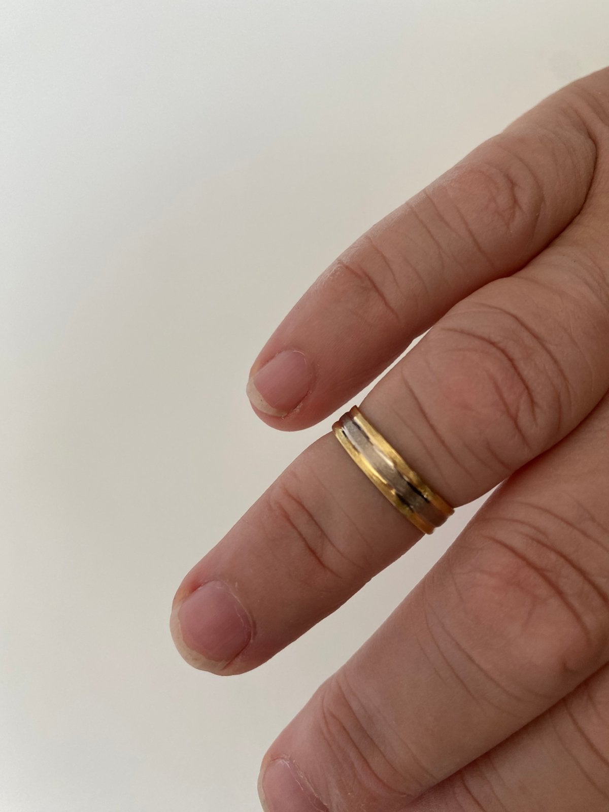 18 karaat bicolor gouden ring, Ophalen, Overige kleuren, Nieuw, Kleiner dan 17