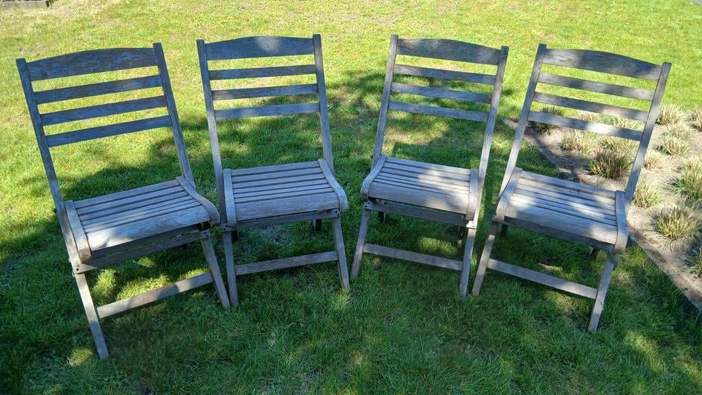 Tuin klapstoelen in teak., Tuin en Terras, Ophalen