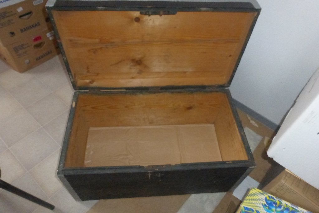 koffer hout vintage, 50 à 100 cm, Enlèvement, Utilisé, Moins de 50 cm