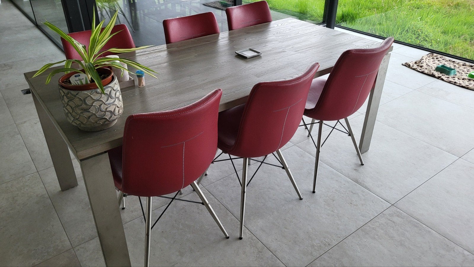 6 Stoelen Xooon rood leder, Huis en Inrichting, Stoelen, Ophalen, Rood