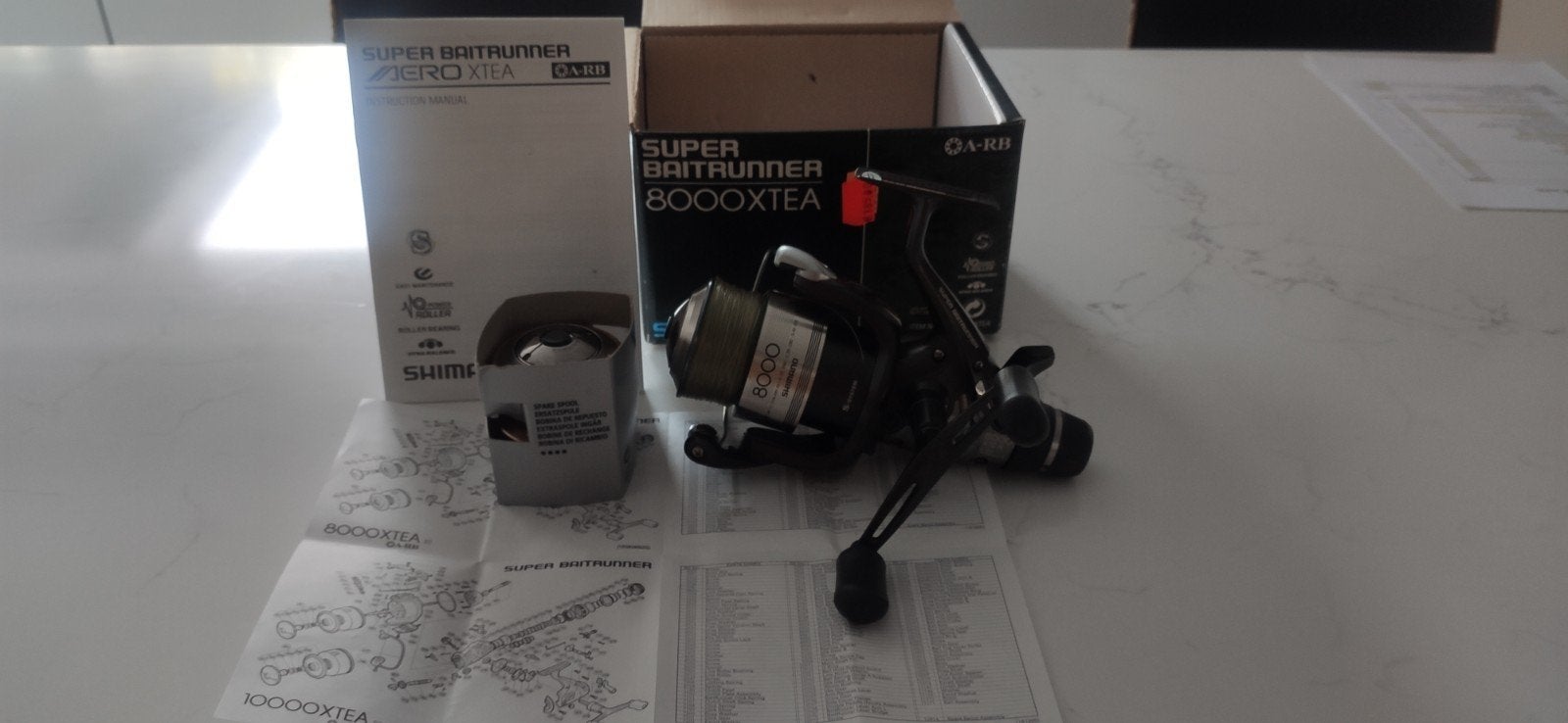 Shimano Aero Xtea 8000 Super Baitrunner. 4stuks = 225€, Watersport en Boten, Ophalen