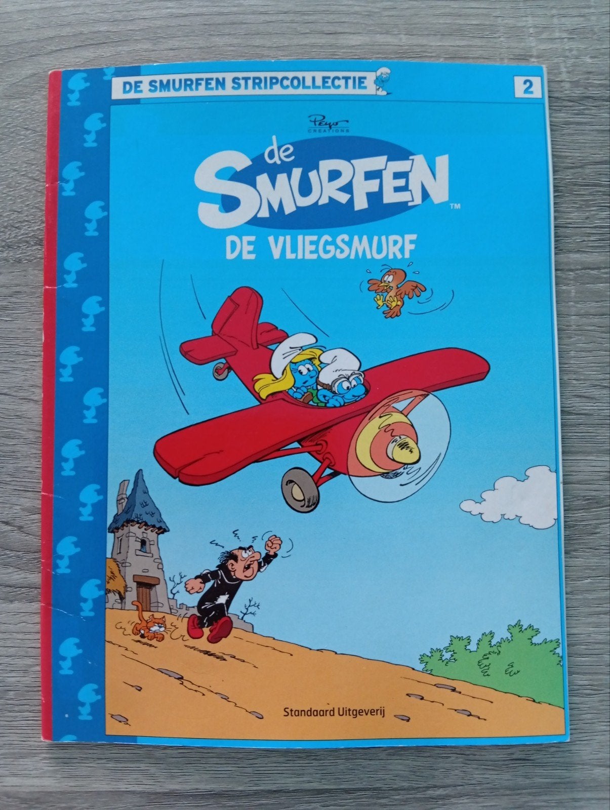 de smurfen de vliegsmurf strip, Boeken, Stripverhalen, Gelezen, Peyo, Eén stripboek, Ophalen of Verzenden