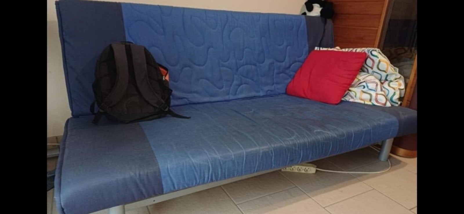 Zetelbed, Huis en Inrichting, Slaapkamer | Slaapbanken, Ophalen, Gebruikt, Blauw, Tweepersoons