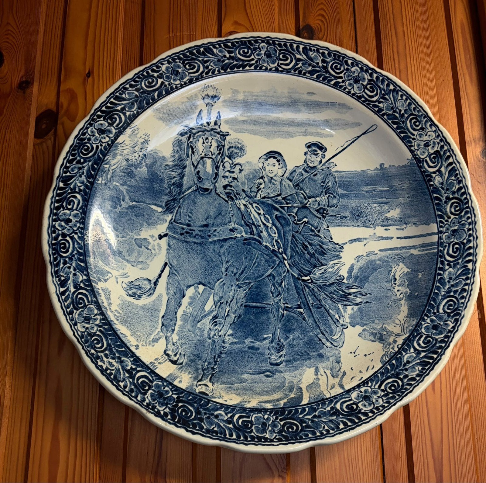 Boch Belgium – Delfts blauw wandbord, Antiek en Kunst, Ophalen