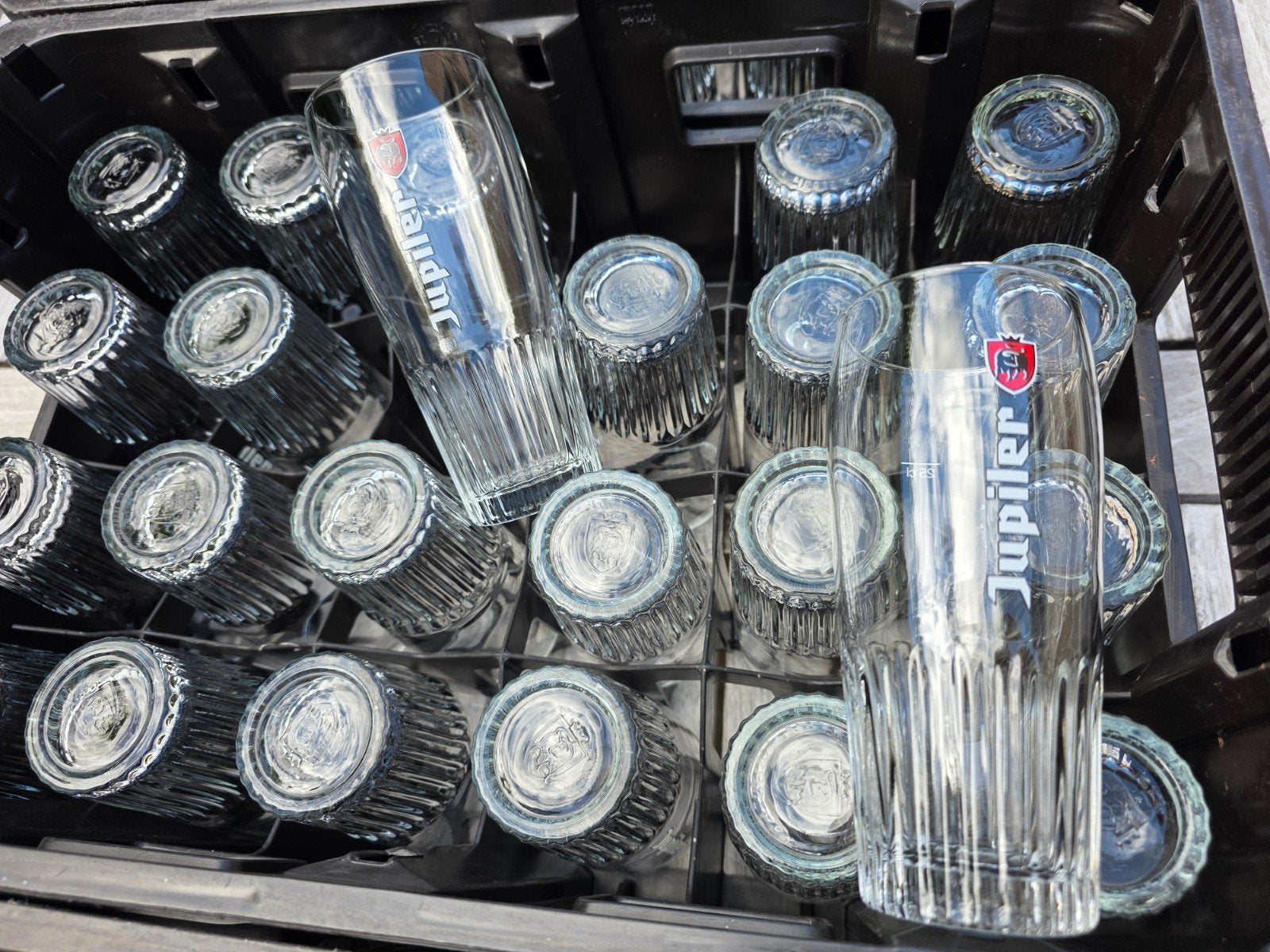 120 Jupilerglazen- Pilsglazen in bak, Ophalen