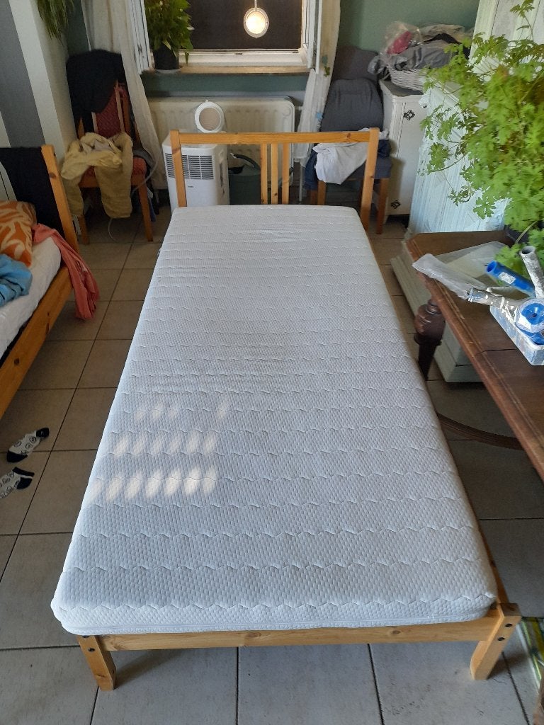 Lit 1 personne, 90 cm, Brun, Enlèvement, 200 cm
