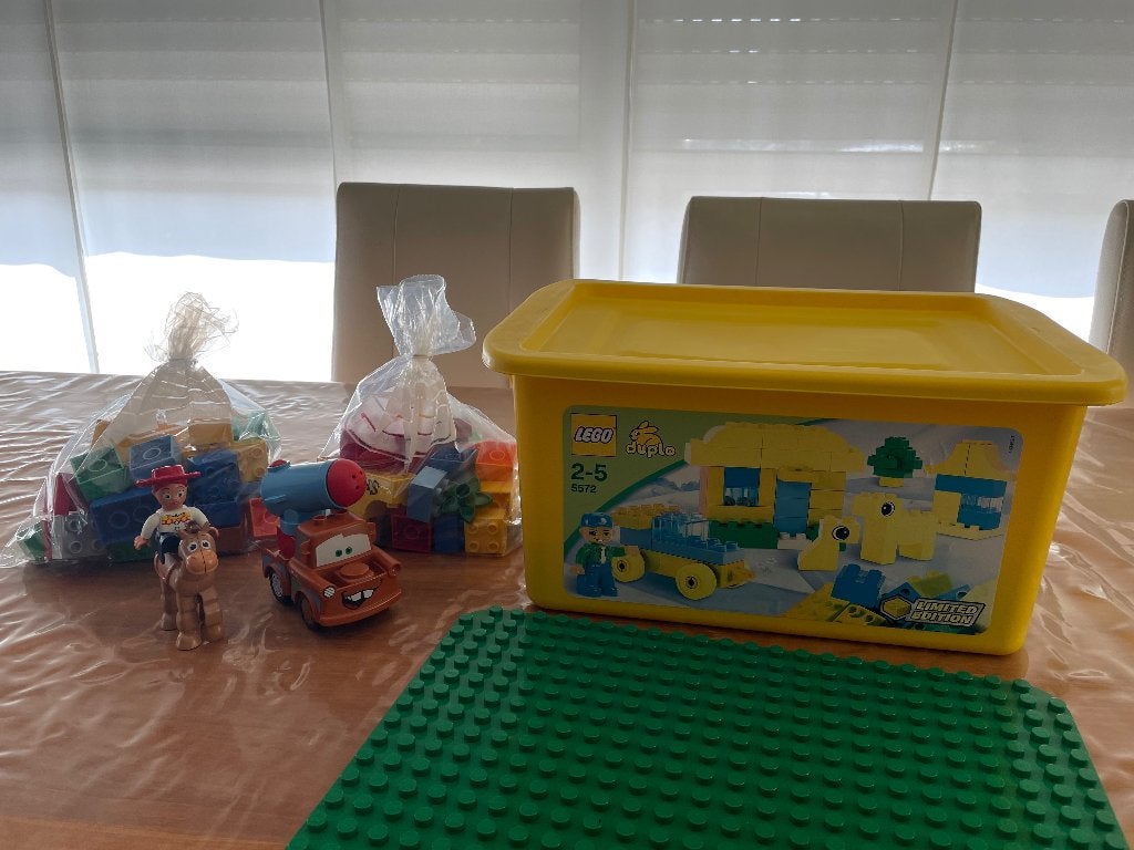 Lego Duplo blokken doos compleet + bouwplaat + extra’s, Ophalen, Compleet, Duplo