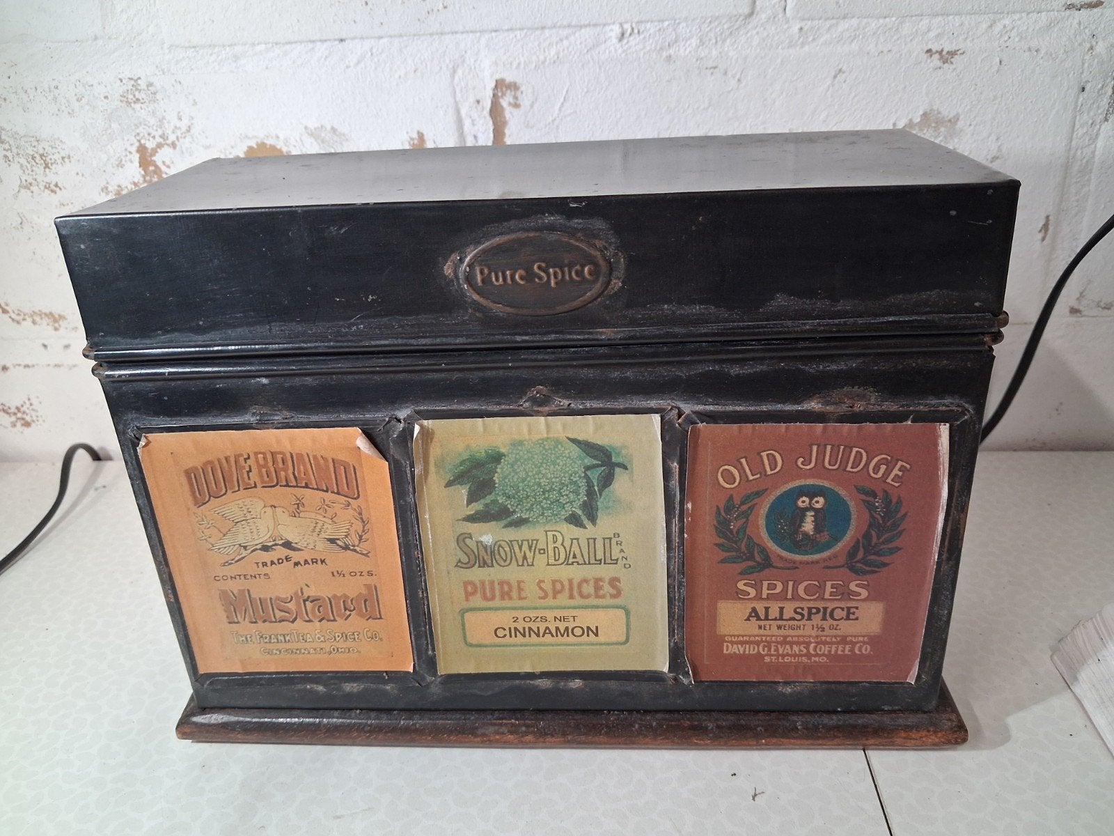 vintage kruidendoos metaal, pure spice, Ophalen of Verzenden, Metaal