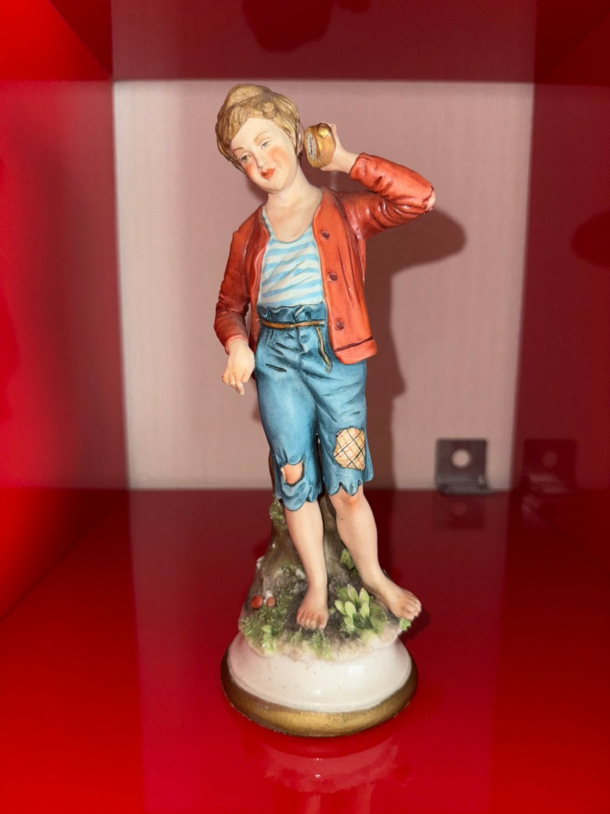 Vintage Capodimonte Beeldje G. Ronchi (Italië) - AS IS, Ophalen of Verzenden, Gebruikt, Mens