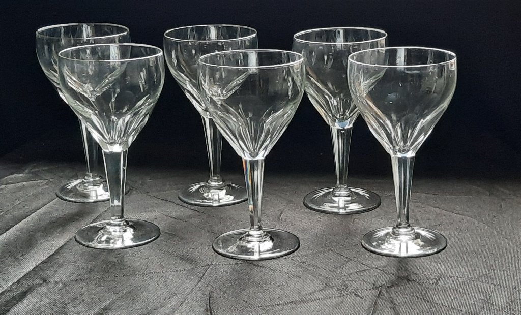 Val St Lambert ,6 grands verres cristal "Nestor", Antiquités & Art, Enlèvement ou Envoi