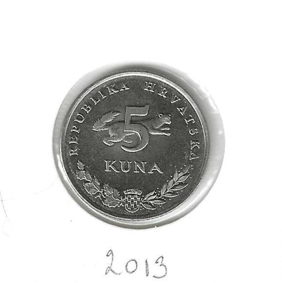 Kroatië, 5 Kuna 2013., Postzegels en Munten, Ophalen of Verzenden, Overige landen, Losse munt