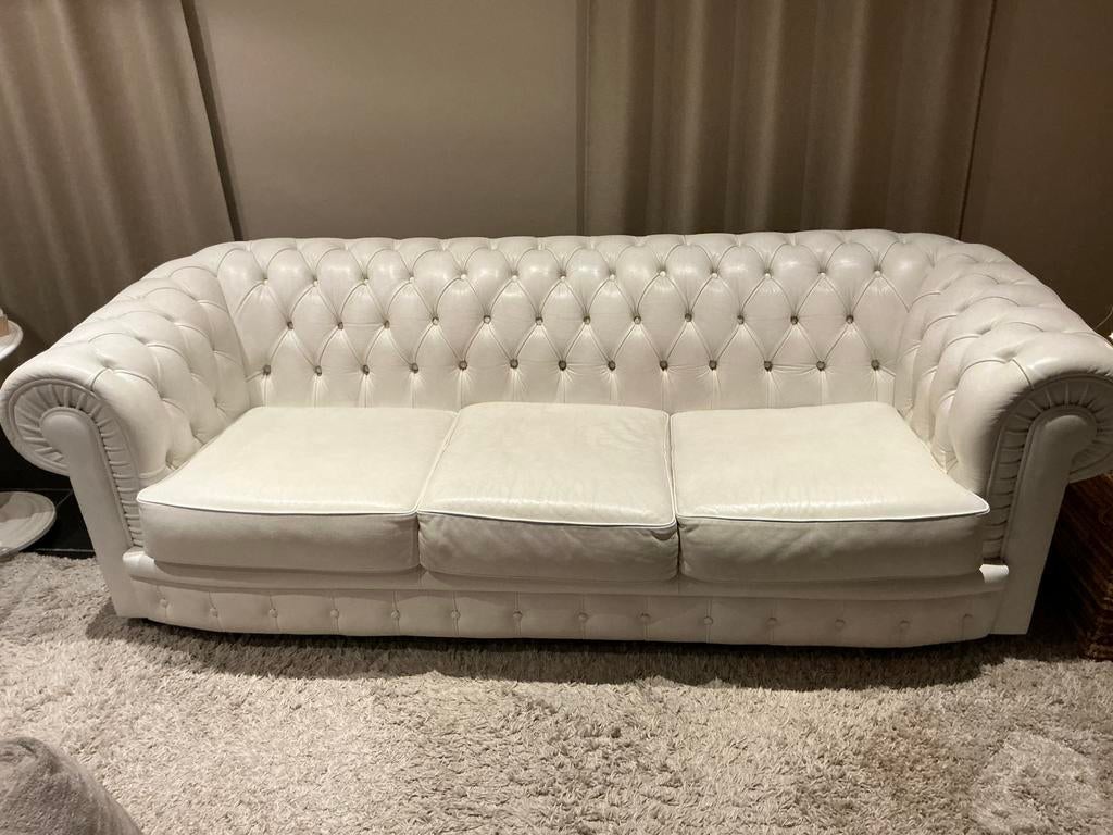 Mooie lederen chesterfield 3 zit, Enlèvement, Comme neuf