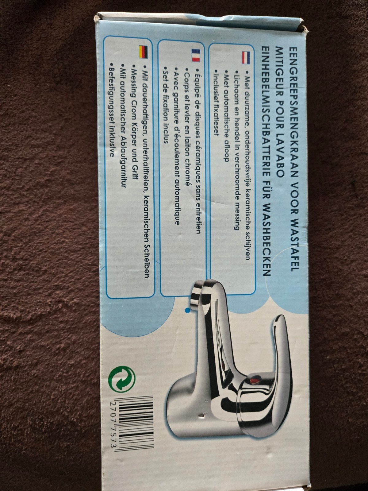 Mitigeur monocommande pour lavabo — Chrome (neuf dans la boî, Enlèvement, Lavabo