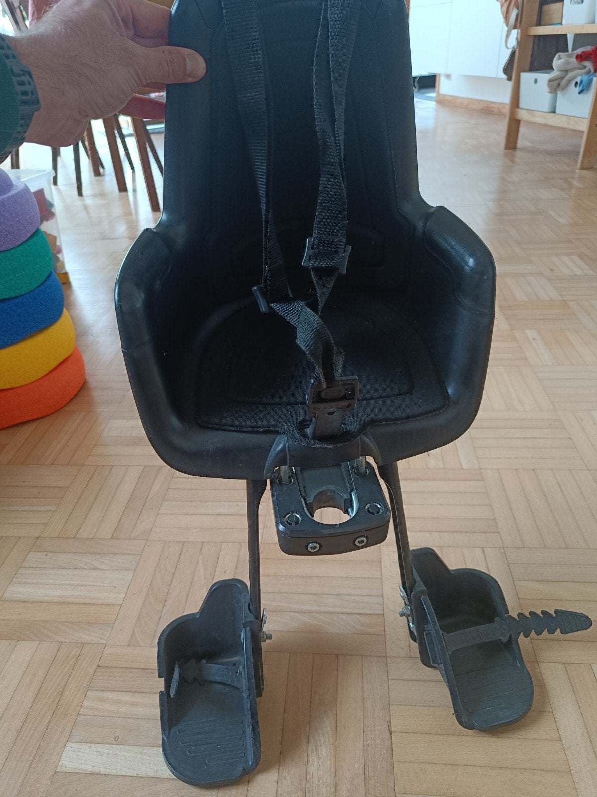 tof fietsstoeltje vooraan (Bobike), Vélos & Vélomoteurs, Siège avant, Repose-pieds, Enlèvement, Utilisé