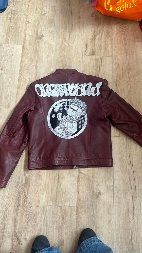 Echte leren vintage jas, jaren 80, Ophalen of Verzenden, Gedragen, Maat 48/50 (M), Rood