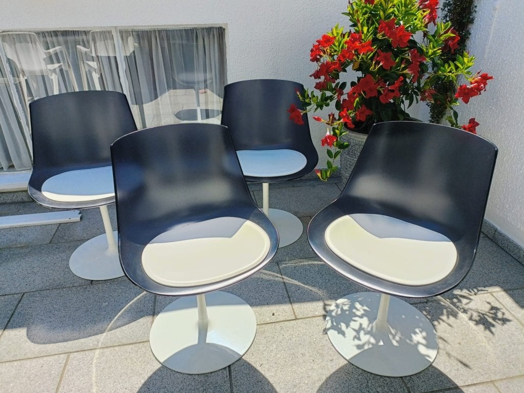 Set van 4 stoelen, Huis en Inrichting, Stoelen, Ophalen, Kunststof, Gebruikt, Wit