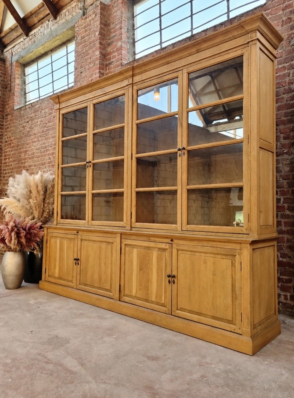 eiken buffetkast/vitrinekast ART:, Ophalen, ., Eikenhout, 200 cm of meer