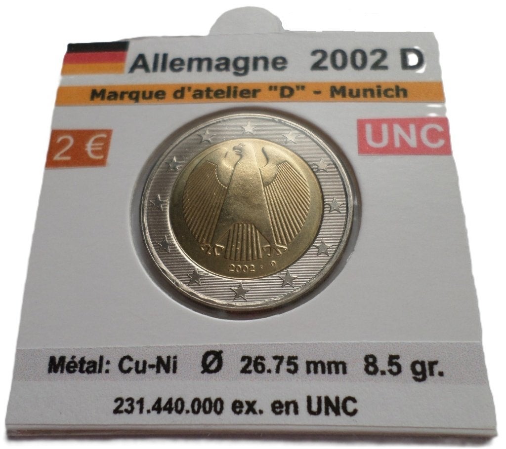 ALLEMAGNE 2 euro année 2002 D. Neuve UNC, Verzenden, Duitsland, 2 euro, Losse munt