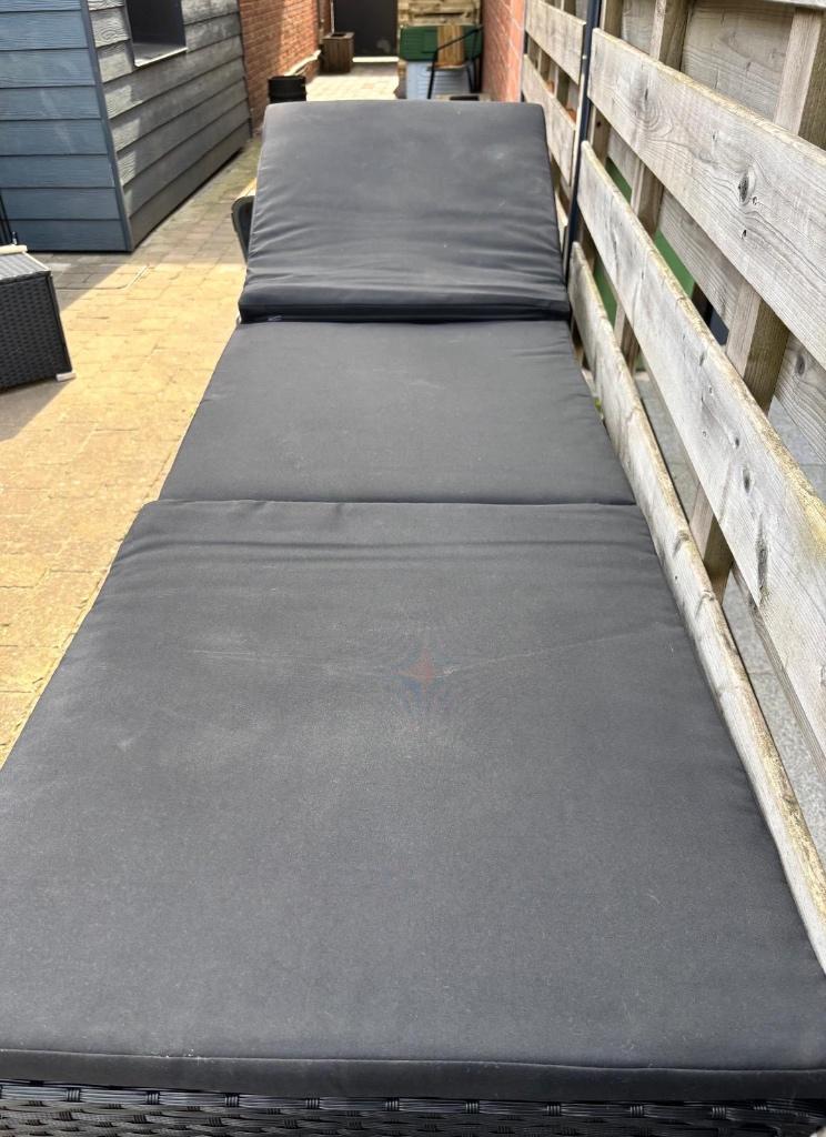 Ligzetel verstelbaar, Jardin & Terrasse, Chaises longues, Enlèvement, Utilisé, Rotin, Réglable