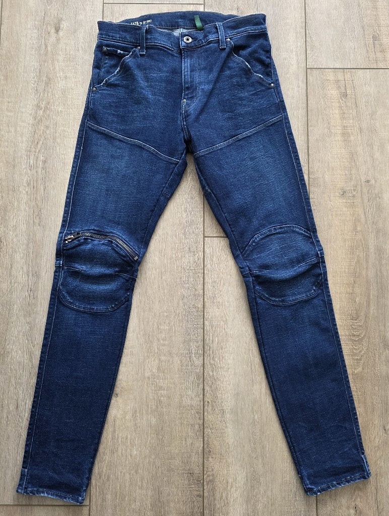 G-Star 5620 Elwood 3D Zip Knee Faded Blue Ink W31 L32, Kleding | Heren, Spijkerbroeken en Jeans, G Star RAW, Blauw, Overige jeansmaten