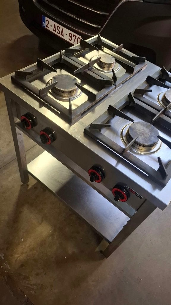 Professioneel REDFOX gasfornuis 4 branders – horeca – inox, Ophalen, Gebruikt, Fornuis, Frituur en Grillen