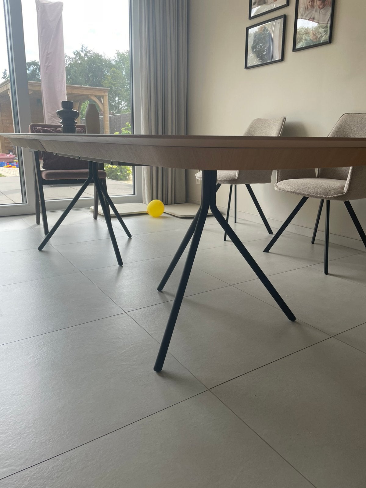 Licht eiken eettafel, Huis en Inrichting, Tafels | Eettafels, Ophalen, Gebruikt, Eikenhout, 200 cm of meer