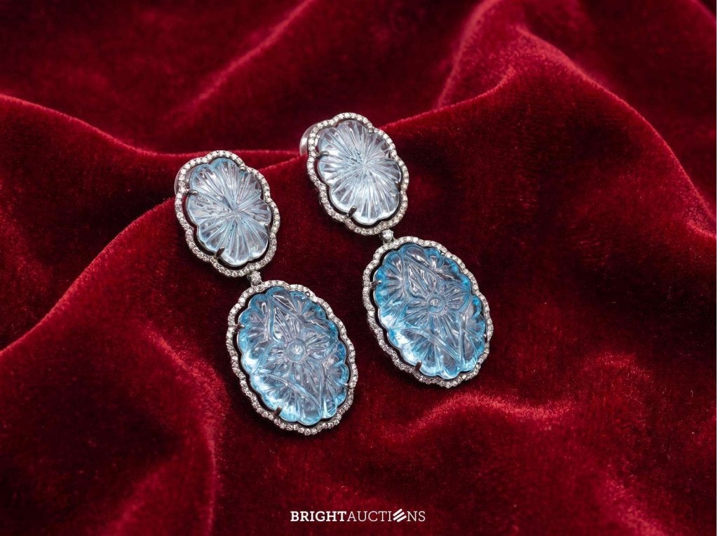 Bijzondere oorbellen met natuurlijke edelstenen en diamant, Bijoux, Sacs & Beauté, Boucles d'oreilles, Diamant, Niet ingevuld