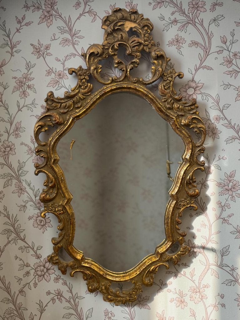 Vintage gouden barok spiegel / muurspiegel, Antiek en Kunst, Ophalen