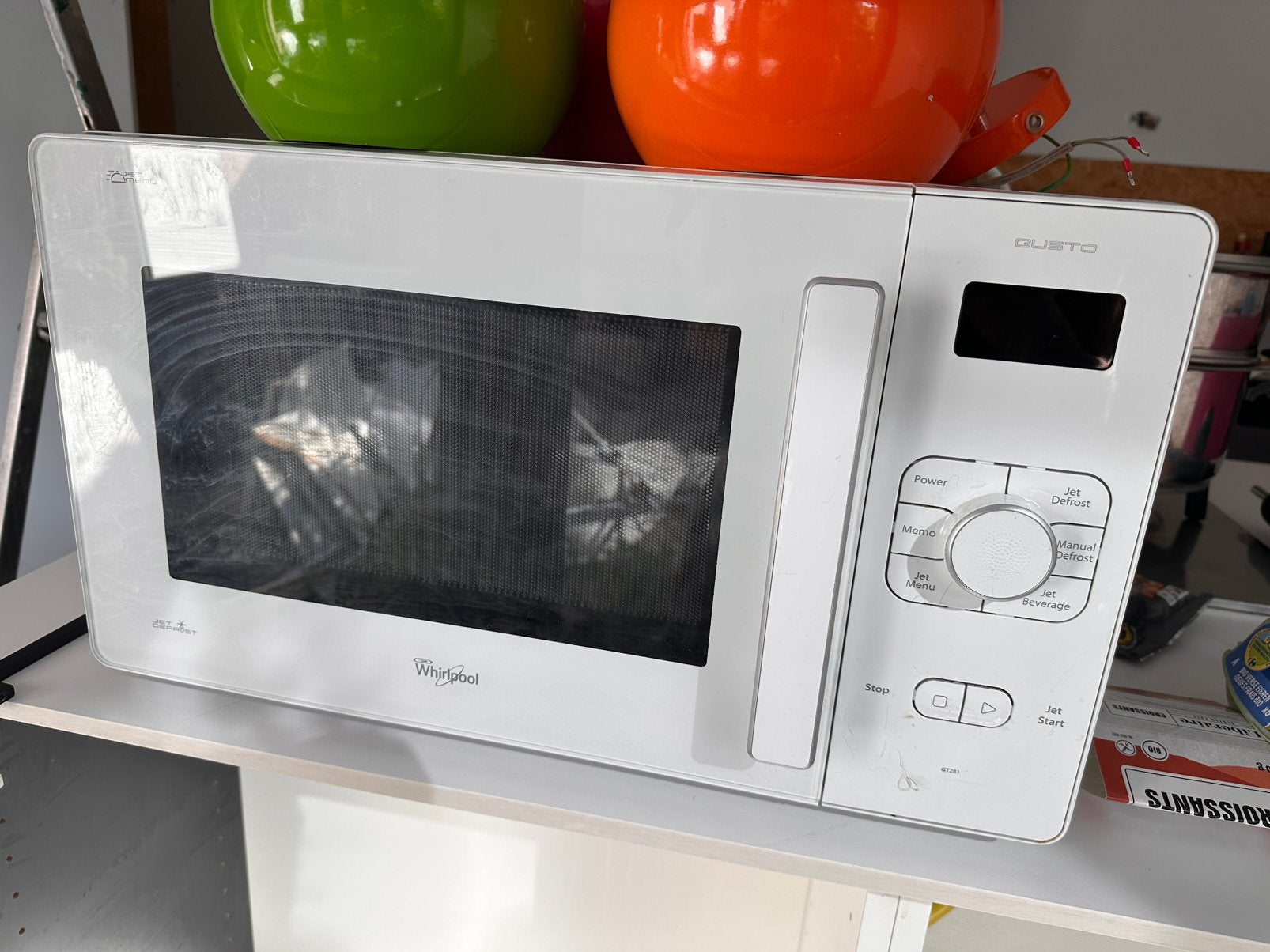 Microgolfoven Whirlpool GT281/WH, Elektronische apparatuur, Ophalen, Gebruikt, Microgolfoven, Draaiplateau