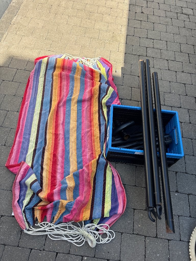 Hangmat met statief, Jardin & Terrasse, Hamacs, Avec support, Enlèvement, Utilisé, Multi-personne