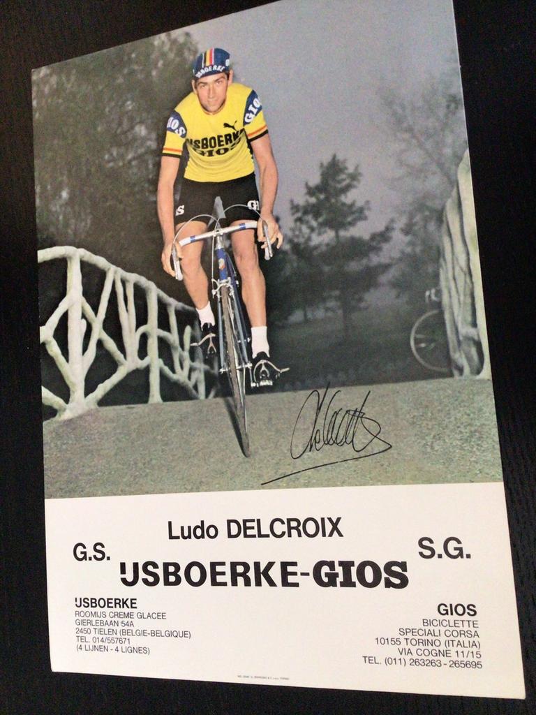 poster wielerkaart 1978 team ijsboerke  ludo delcroix signe, Verzenden, Zo goed als nieuw