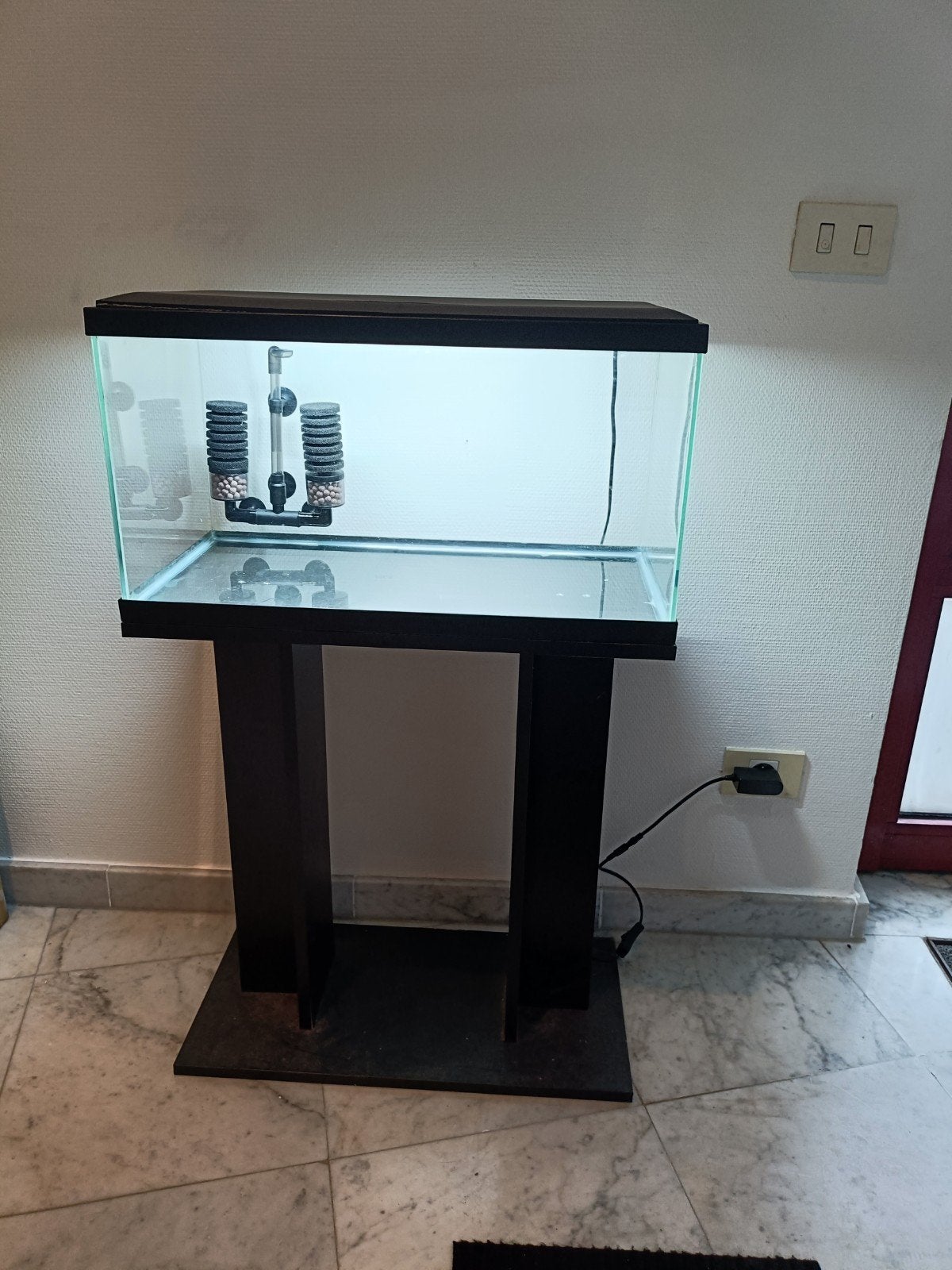 aquarium 60 liter met bijbehorend meubel., Aquarium vide, Enlèvement, Utilisé, Couvercle inclus