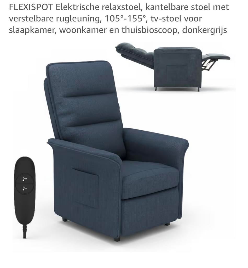 Electrische relaxzetel, Ophalen, Zo goed als nieuw, Stof