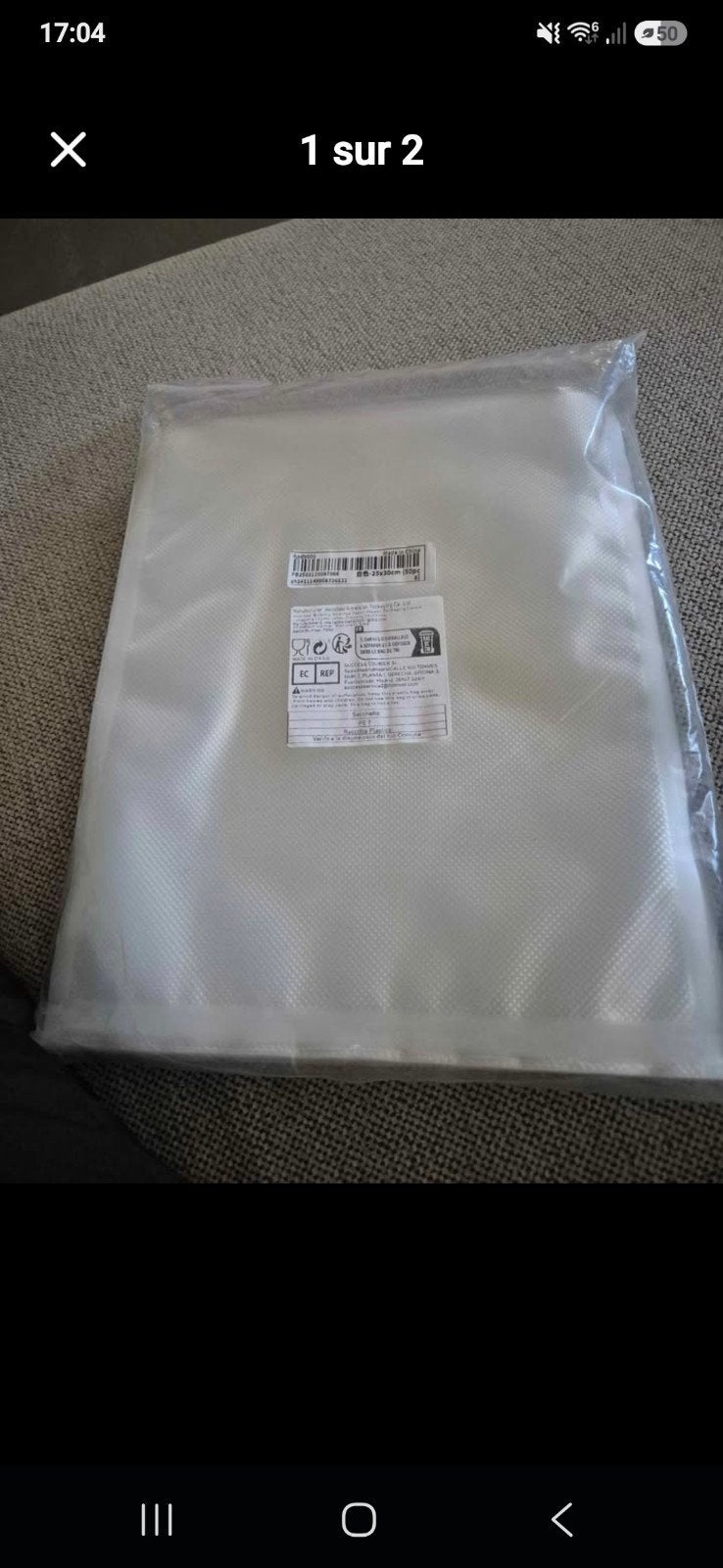 Sac sous vide 50pc, Ophalen