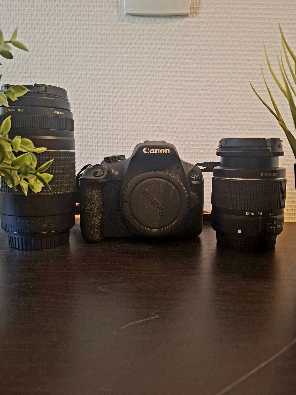 Canon EOS 2000D + 18-55mm + 75-300mm, Canon, Comme neuf, Enlèvement, Reflex miroir