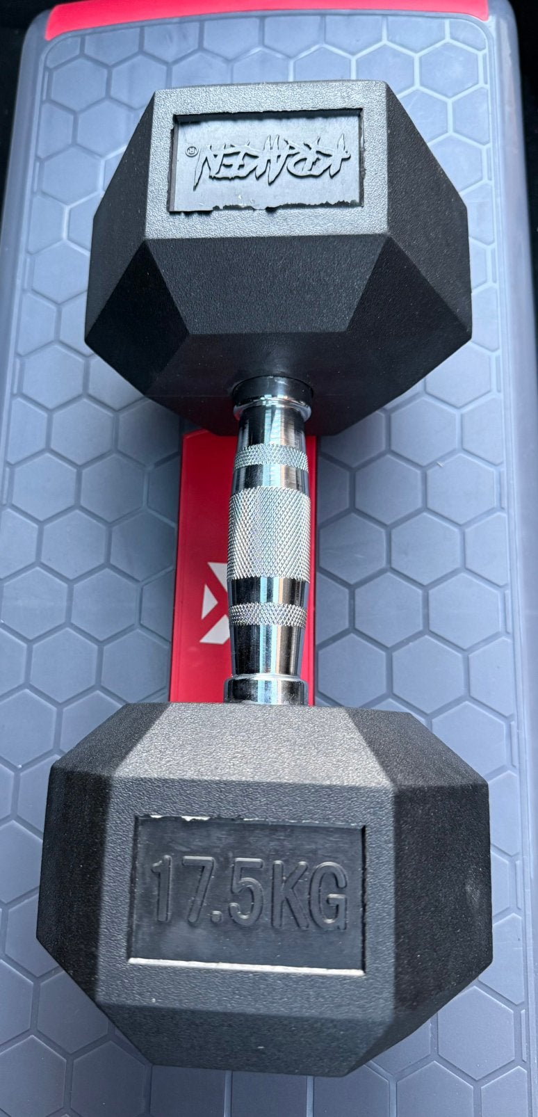 Hexagonale dumbbell – 17,5 kg, Sports & Fitness, Enlèvement, Comme neuf, Bras, Haltère