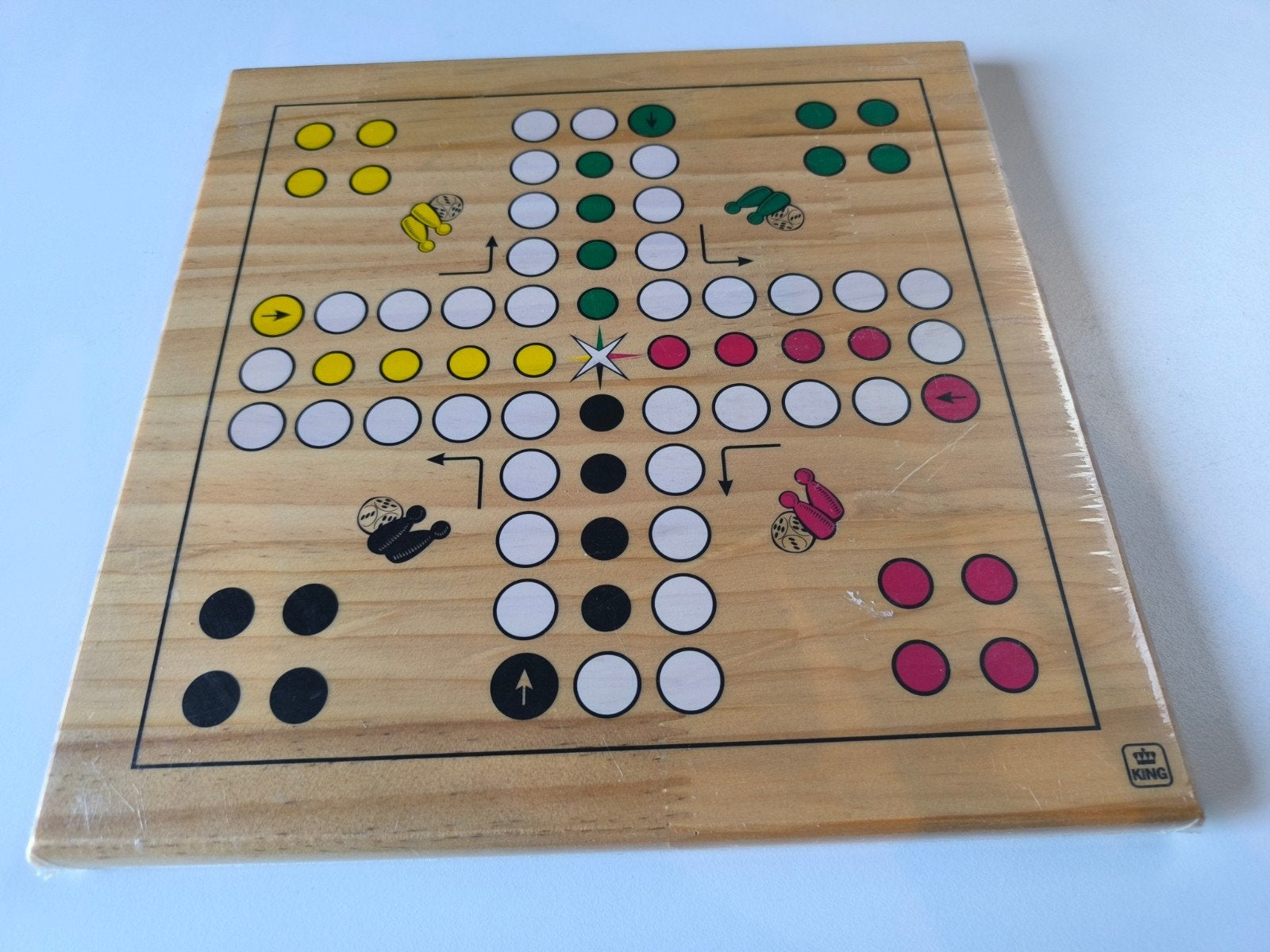 Houten spelbord 'Mens erger je niet', nieuw, Hobby en Vrije tijd, Ophalen of Verzenden