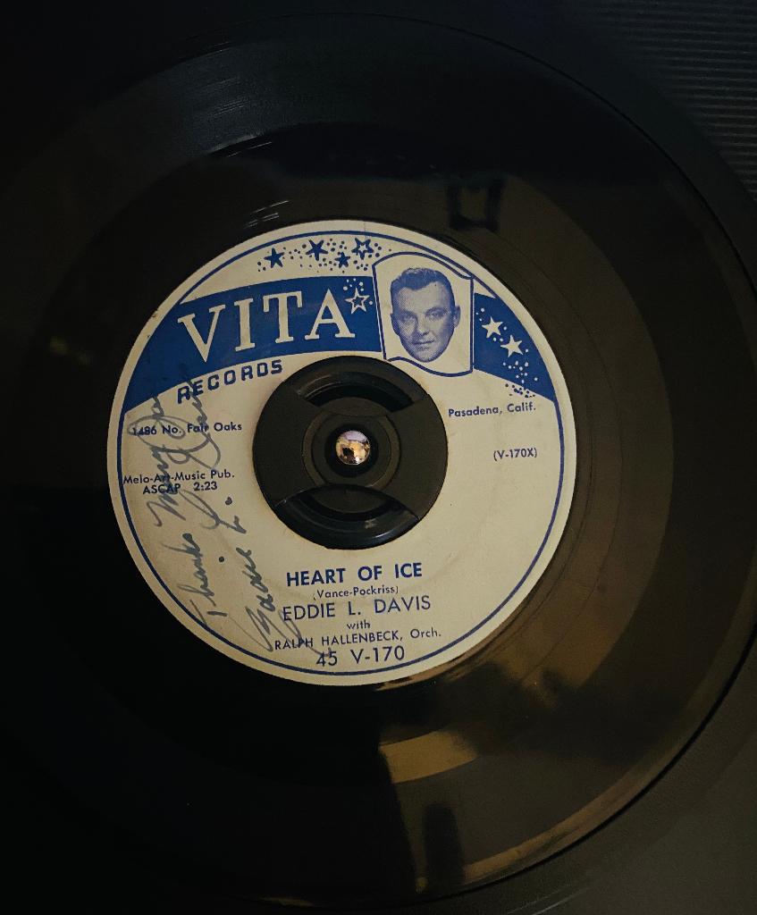 Eddie L.Davis Heart Of Ice Ultrazeldzame popcorn, Cd's en Dvd's, Vinyl Singles, Gebruikt, Originele persing, Single, Voor 1960