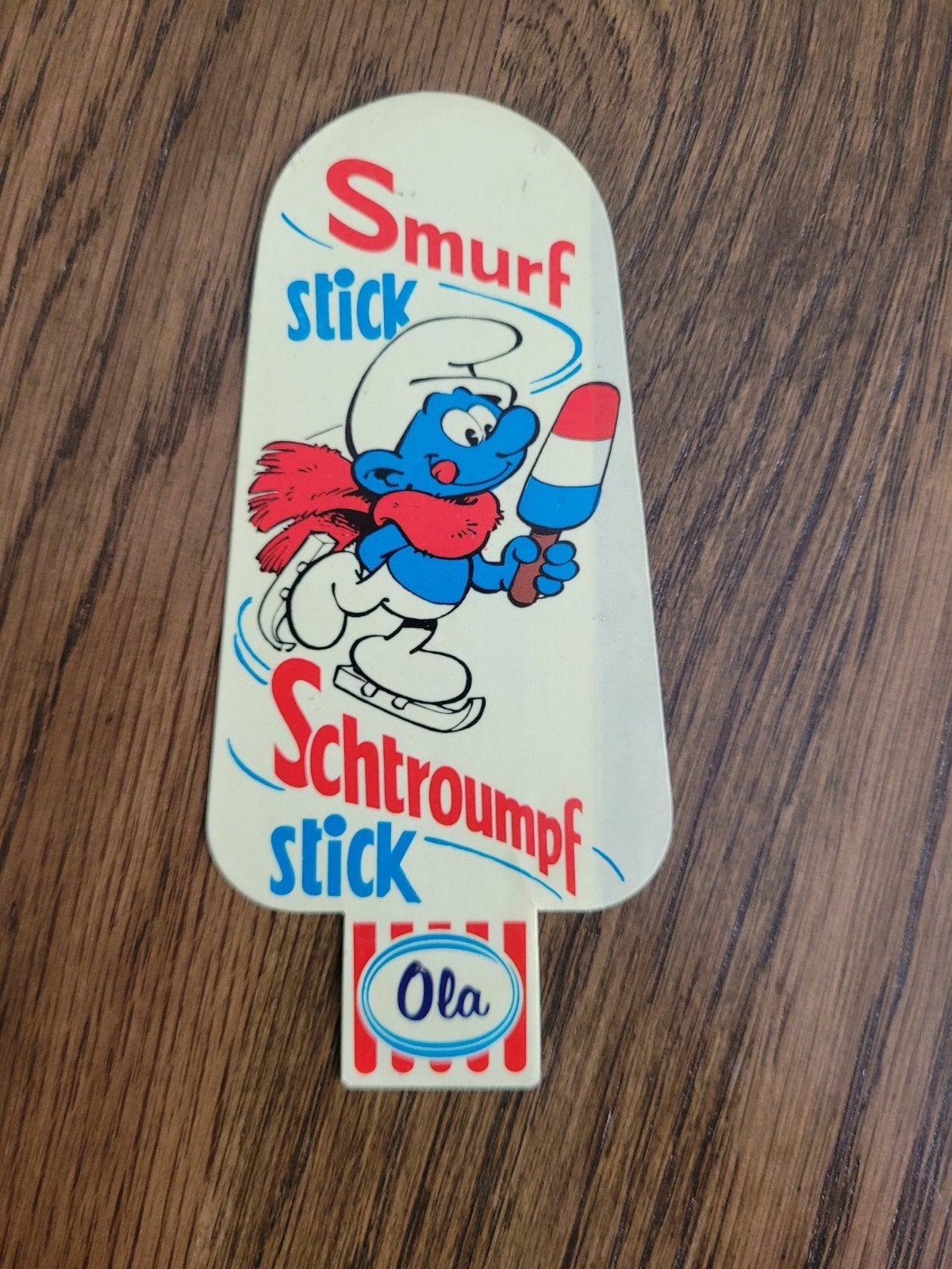 oude sticker de smurfen ola, Ophalen of Verzenden