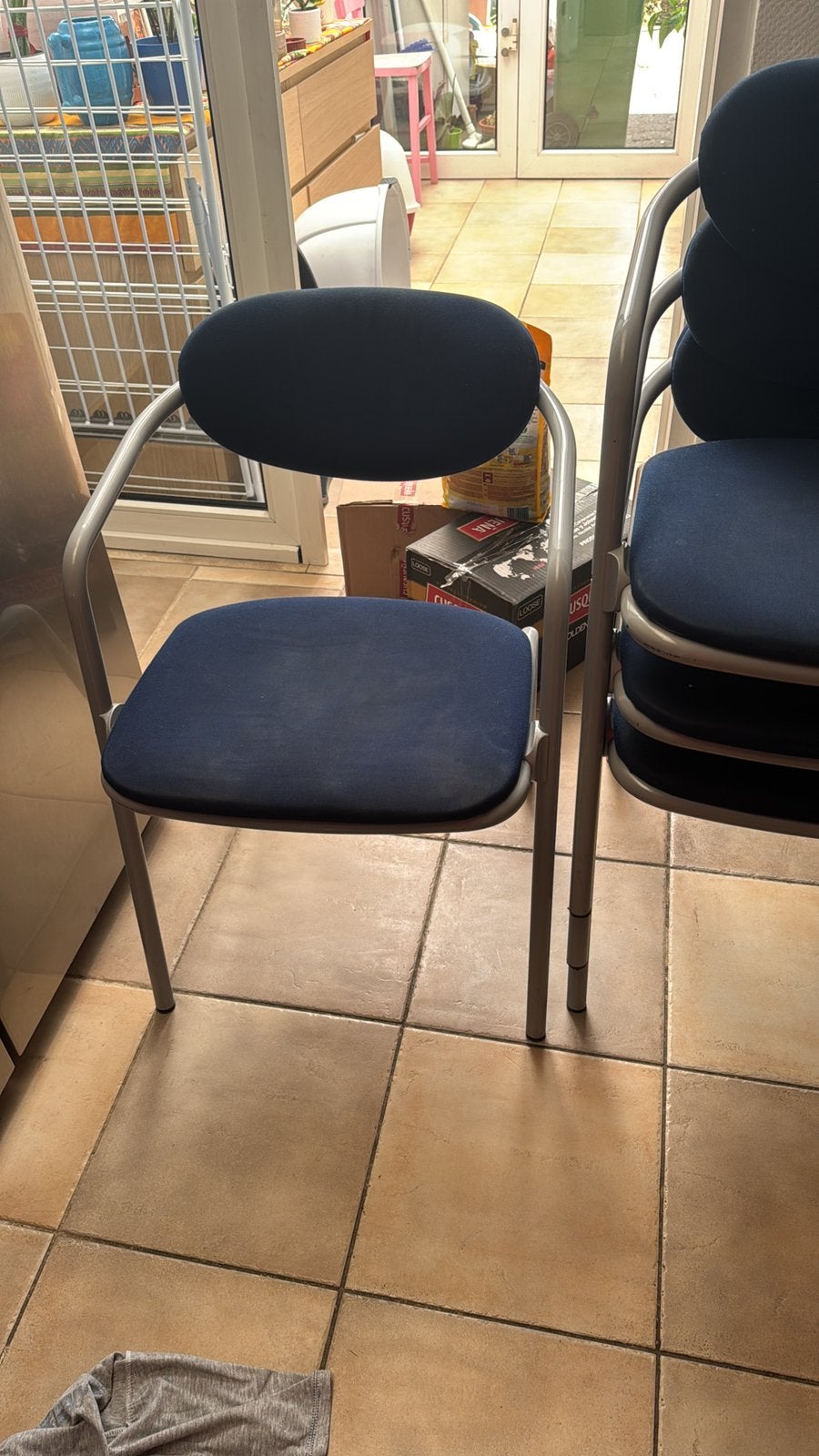 Stoelen, Huis en Inrichting, Stoelen, Ophalen, Blauw, Zo goed als nieuw, Vier