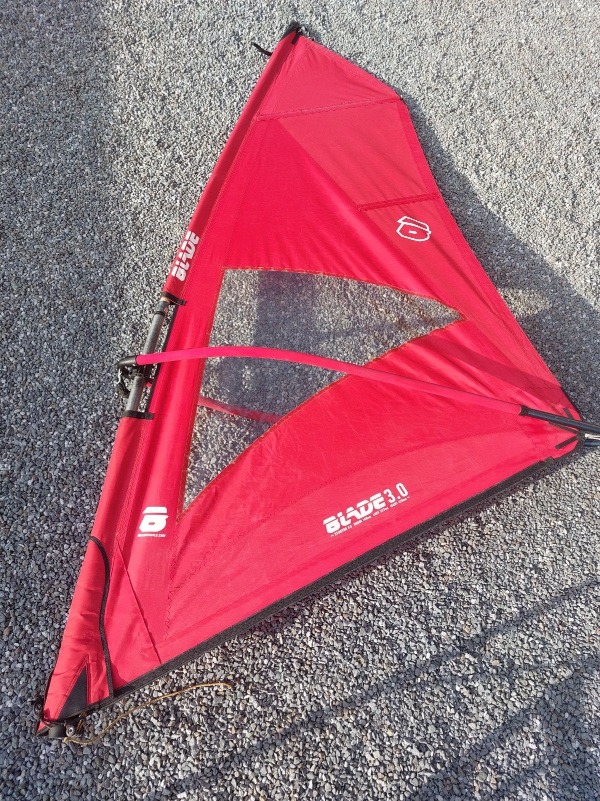 kinderzeiltje jeugdsetje Blade 3.0 m² --> Gratis wetsuit, Watersport en Boten, Ophalen, Giek
