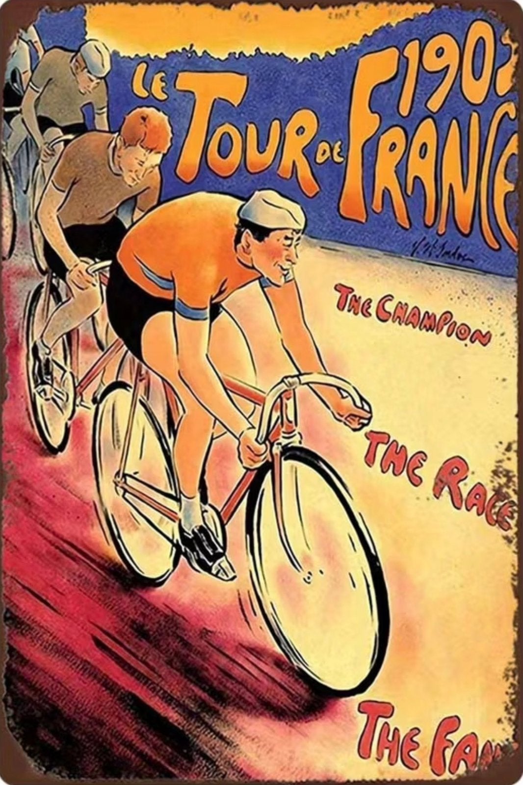 Reclamebord metaal Tour de France 1903 retro vintage mancave, Verzamelen, Ophalen of Verzenden, Nieuw, Reclamebord